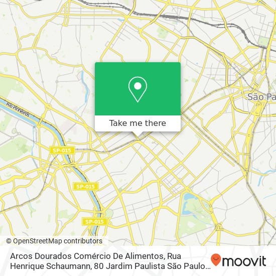 Arcos Dourados Comércio De Alimentos, Rua Henrique Schaumann, 80 Jardim Paulista São Paulo-SP 05413-010 map