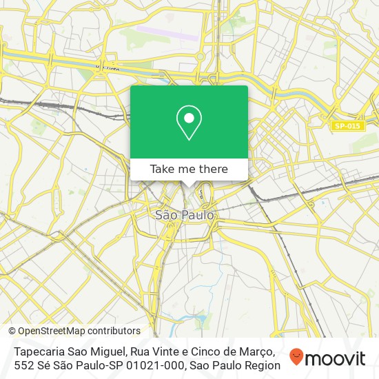 Tapecaria Sao Miguel, Rua Vinte e Cinco de Março, 552 Sé São Paulo-SP 01021-000 map