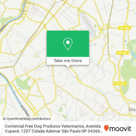 Mapa Comercial Free Dog Produtos Veterinarios, Avenida Cupecê, 1207 Cidade Ademar São Paulo-SP 04366-000