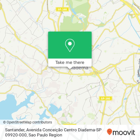 Mapa Santander, Avenida Conceição Centro Diadema-SP 09920-000