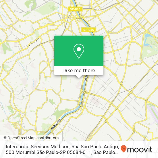 Mapa Intercardio Servicos Medicos, Rua São Paulo Antigo, 500 Morumbi São Paulo-SP 05684-011