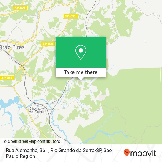 Mapa Rua Alemanha, 361, Rio Grande da Serra-SP