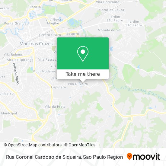 Mapa Rua Coronel Cardoso de Siqueira