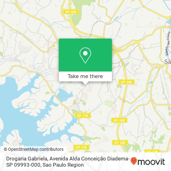 Mapa Drogaria Gabriela, Avenida Alda Conceição Diadema-SP 09993-000