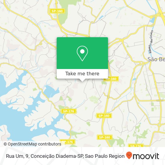 Mapa Rua Um, 9, Conceição Diadema-SP