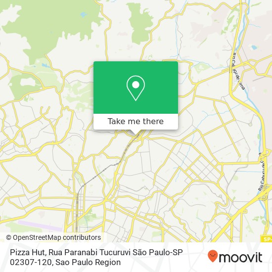 Mapa Pizza Hut, Rua Paranabi Tucuruvi São Paulo-SP 02307-120