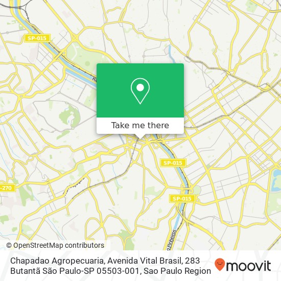 Mapa Chapadao Agropecuaria, Avenida Vital Brasil, 283 Butantã São Paulo-SP 05503-001