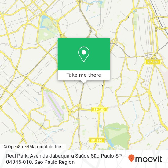 Mapa Real Park, Avenida Jabaquara Saúde São Paulo-SP 04045-010