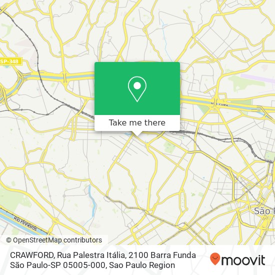 Mapa CRAWFORD, Rua Palestra Itália, 2100 Barra Funda São Paulo-SP 05005-000