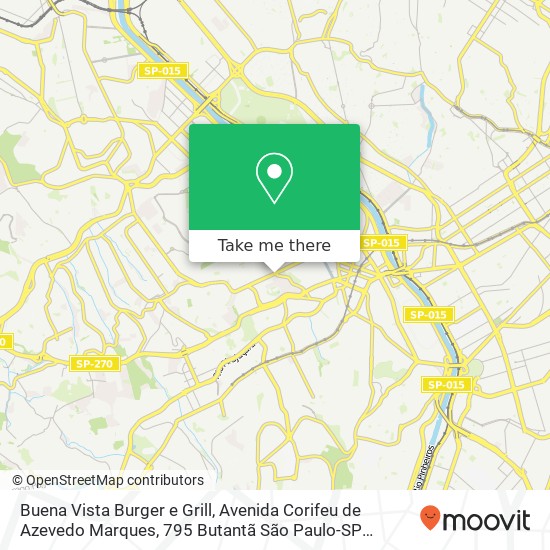 Buena Vista Burger e Grill, Avenida Corifeu de Azevedo Marques, 795 Butantã São Paulo-SP 05582-000 map