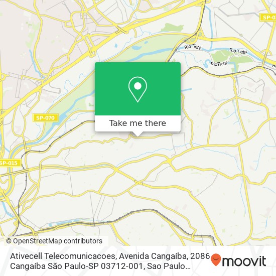 Mapa Ativecell Telecomunicacoes, Avenida Cangaíba, 2086 Cangaíba São Paulo-SP 03712-001