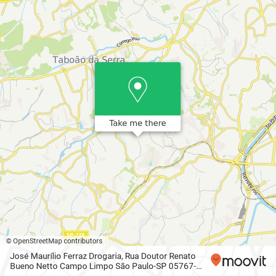 Mapa José Maurílio Ferraz Drogaria, Rua Doutor Renato Bueno Netto Campo Limpo São Paulo-SP 05767-350