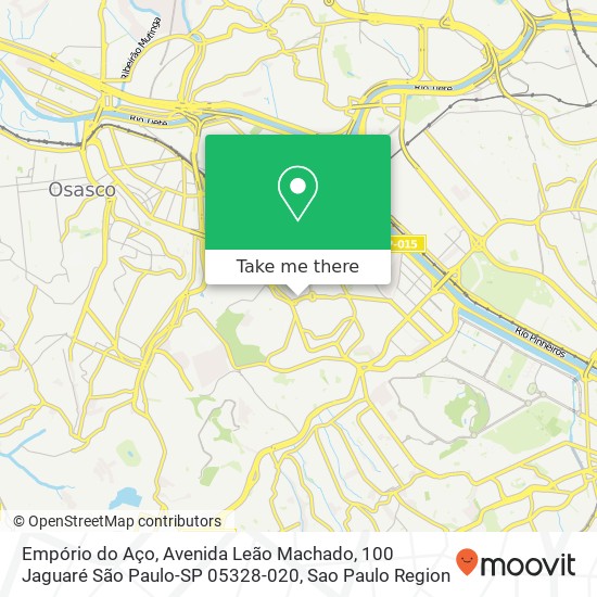 Mapa Empório do Aço, Avenida Leão Machado, 100 Jaguaré São Paulo-SP 05328-020