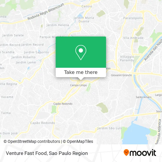 Venture Fast Food map
