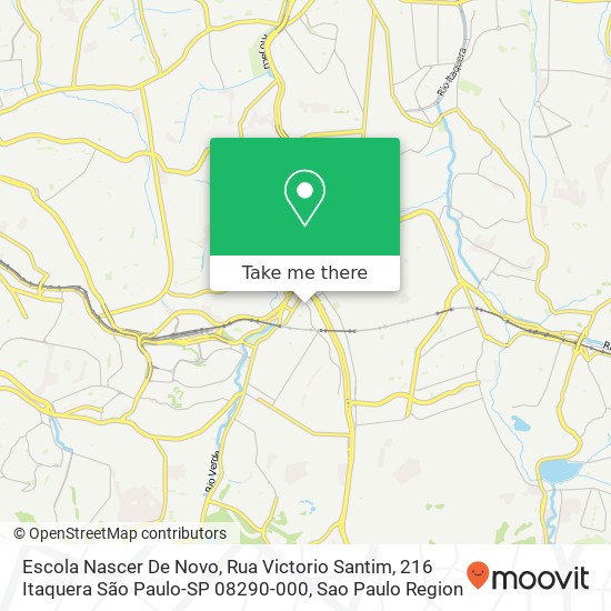 Mapa Escola Nascer De Novo, Rua Victorio Santim, 216 Itaquera São Paulo-SP 08290-000