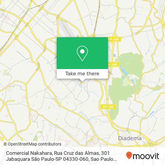 Mapa Comercial Nakahara, Rua Cruz das Almas, 301 Jabaquara São Paulo-SP 04330-060