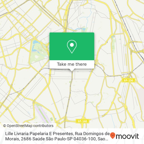 Mapa Lille Livraria Papelaria E Presentes, Rua Domingos de Morais, 2686 Saúde São Paulo-SP 04036-100