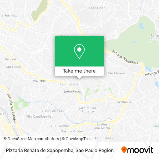 Pizzaria Renata de Sapopemba map