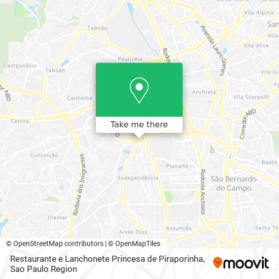 Mapa Restaurante e Lanchonete Princesa de Piraporinha