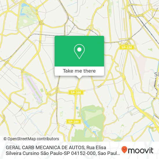 GERAL CARB MECANICA DE AUTOS, Rua Elisa Silveira Cursino São Paulo-SP 04152-000 map