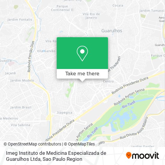 Imeg Instituto de Medicina Especializada de Guarulhos Ltda map