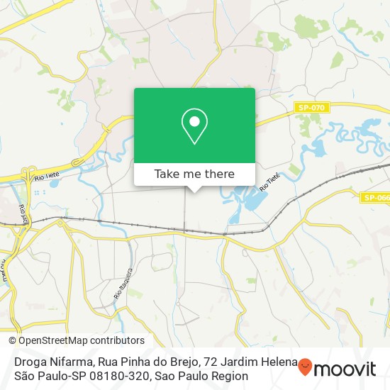 Mapa Droga Nifarma, Rua Pinha do Brejo, 72 Jardim Helena São Paulo-SP 08180-320