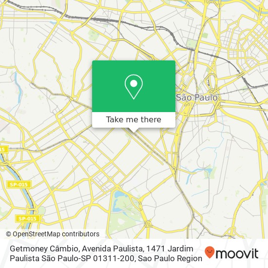 Getmoney Câmbio, Avenida Paulista, 1471 Jardim Paulista São Paulo-SP 01311-200 map