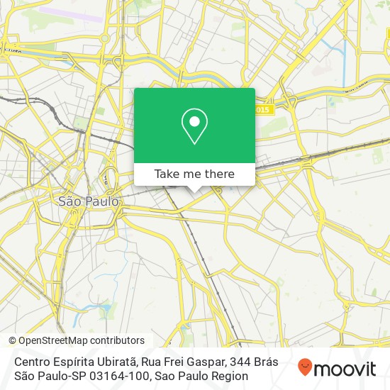 Centro Espírita Ubiratã, Rua Frei Gaspar, 344 Brás São Paulo-SP 03164-100 map