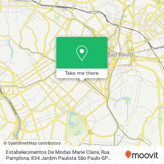Mapa Estabelecimentos De Modas Marie Claire, Rua Pamplona, 834 Jardim Paulista São Paulo-SP 01405-030