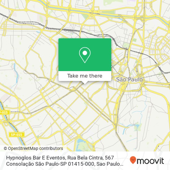 Mapa Hypnoglos Bar E Eventos, Rua Bela Cintra, 567 Consolação São Paulo-SP 01415-000