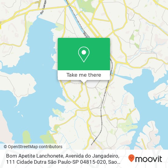 Mapa Bom Apetite Lanchonete, Avenida do Jangadeiro, 111 Cidade Dutra São Paulo-SP 04815-020