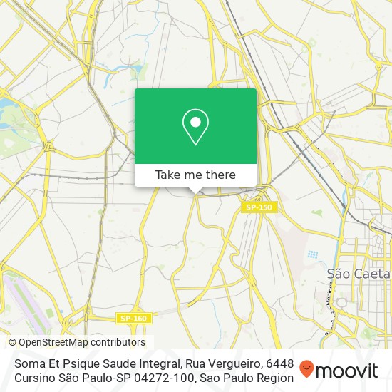 Mapa Soma Et Psique Saude Integral, Rua Vergueiro, 6448 Cursino São Paulo-SP 04272-100
