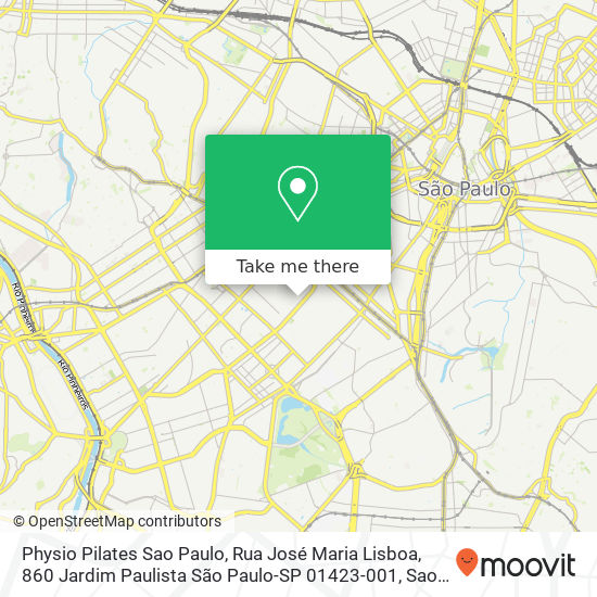 Mapa Physio Pilates Sao Paulo