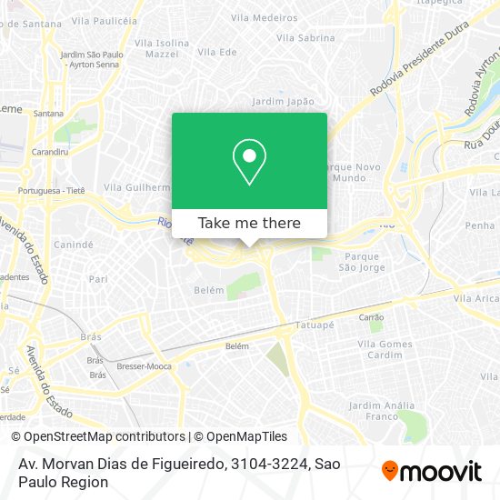 Mapa Av. Morvan Dias de Figueiredo, 3104-3224