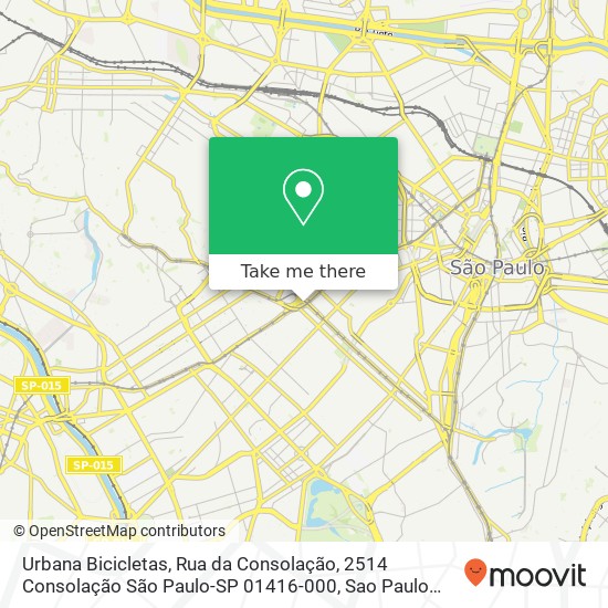 Urbana Bicicletas, Rua da Consolação, 2514 Consolação São Paulo-SP 01416-000 map