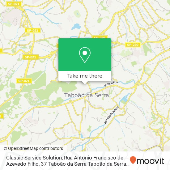 Classic Service Solution, Rua Antônio Francisco de Azevedo Filho, 37 Taboão da Serra Taboão da Serra-SP 06757-220 map