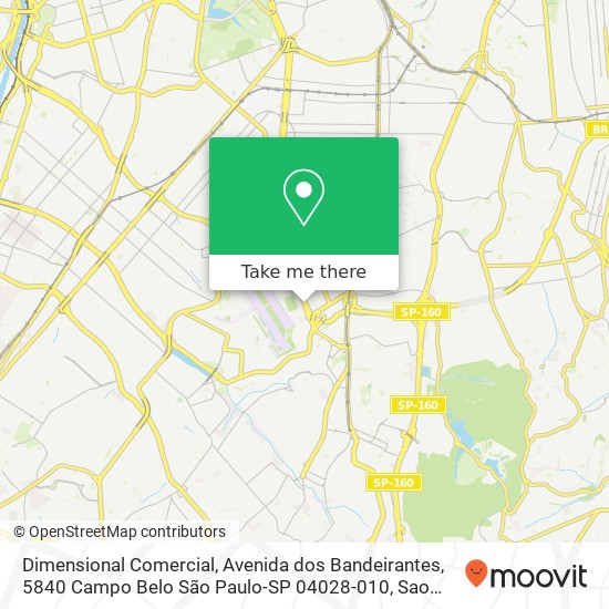 Mapa Dimensional Comercial, Avenida dos Bandeirantes, 5840 Campo Belo São Paulo-SP 04028-010