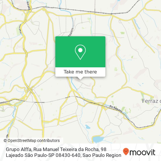 Mapa Grupo Alffa, Rua Manuel Teixeira da Rocha, 98 Lajeado São Paulo-SP 08430-640