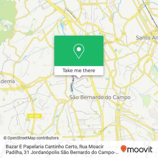 Bazar E Papelaria Cantinho Certo, Rua Moacir Padilha, 31 Jordanópolis São Bernardo do Campo-SP 09894-280 map