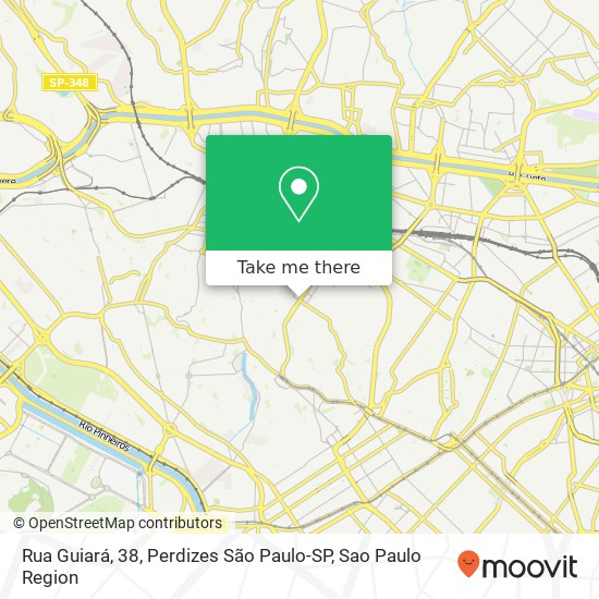 Mapa Rua Guiará, 38, Perdizes São Paulo-SP