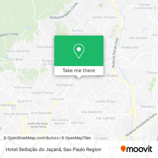 Hotel Sedução do Jaçanã map