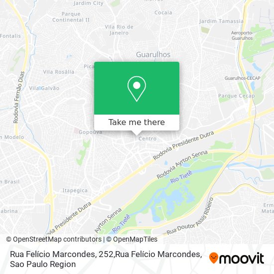 Mapa Rua Felício Marcondes, 252,Rua Felício Marcondes