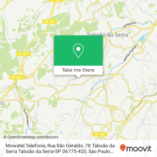 Mowatel Telefonia, Rua São Geraldo, 78 Taboão da Serra Taboão da Serra-SP 06775-420 map