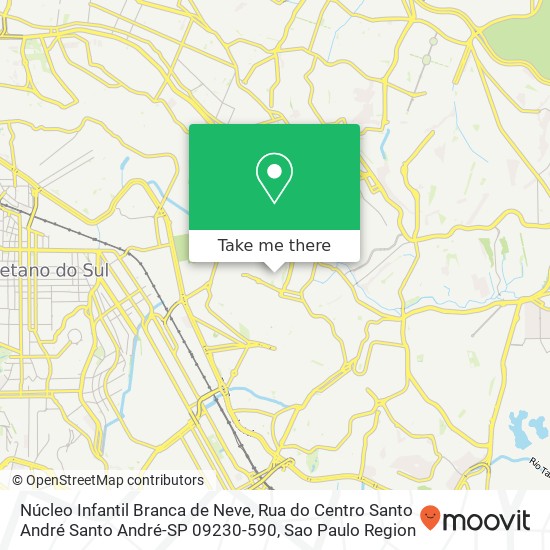 Mapa Núcleo Infantil Branca de Neve, Rua do Centro Santo André Santo André-SP 09230-590