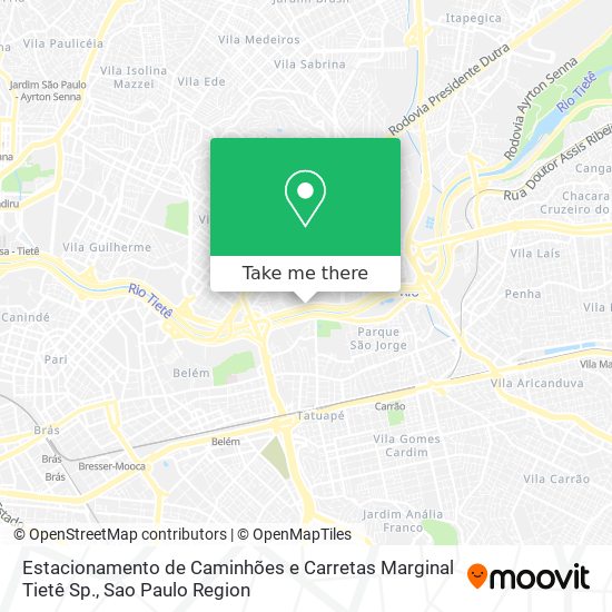 Estacionamento de Caminhões e Carretas Marginal Tietê Sp. map