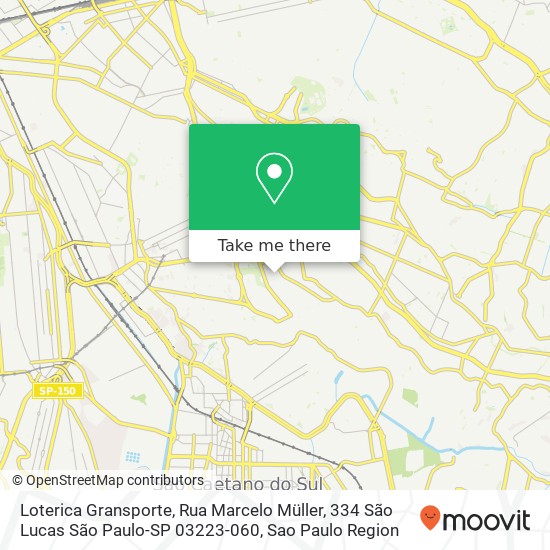 Mapa Loterica Gransporte, Rua Marcelo Müller, 334 São Lucas São Paulo-SP 03223-060