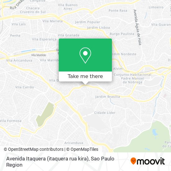 Avenida Itaquera (itaquera rua kira) map