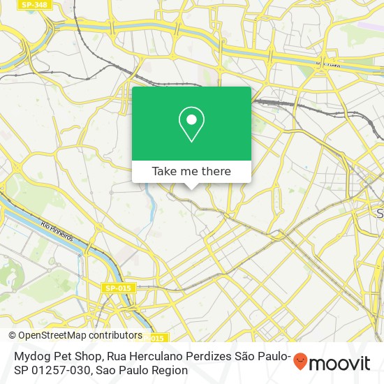 Mapa Mydog Pet Shop, Rua Herculano Perdizes São Paulo-SP 01257-030