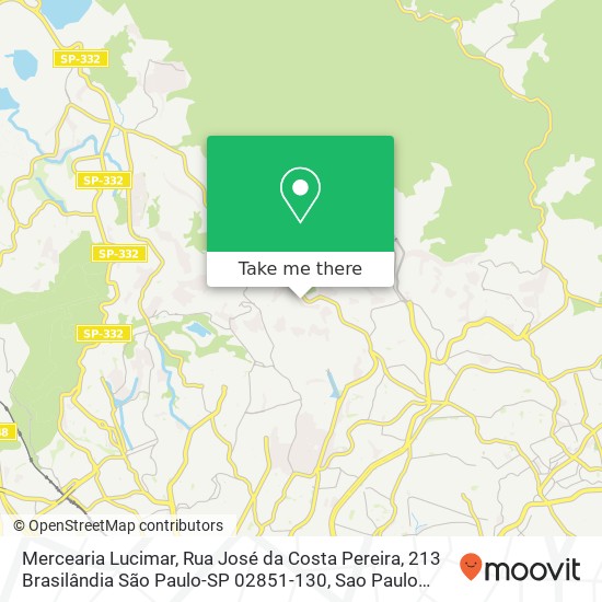 Mapa Mercearia Lucimar, Rua José da Costa Pereira, 213 Brasilândia São Paulo-SP 02851-130