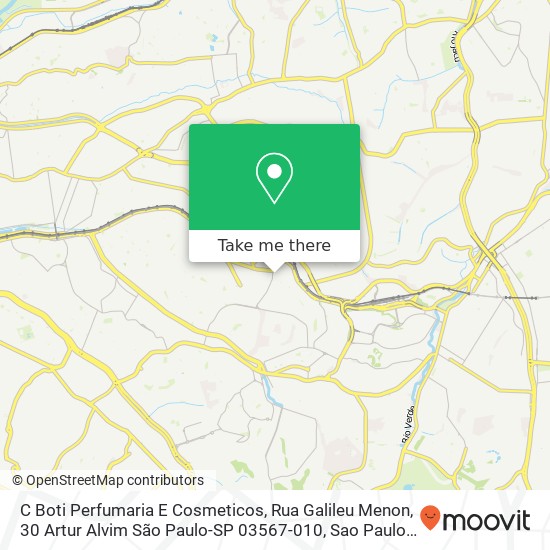 Mapa C Boti Perfumaria E Cosmeticos, Rua Galileu Menon, 30 Artur Alvim São Paulo-SP 03567-010
